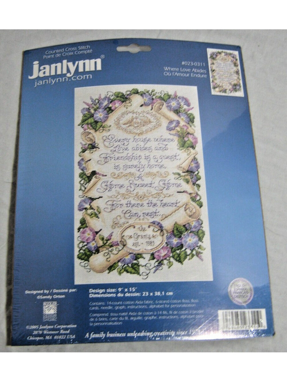 Janlynn Where Love Abides Counted Cross Stitch 023-0311 2005 Frame 9 X 15